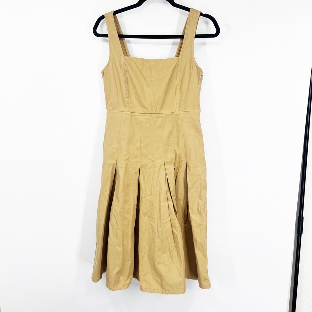 J. Crew Pleated A-Line Chino Dress Sleeveless